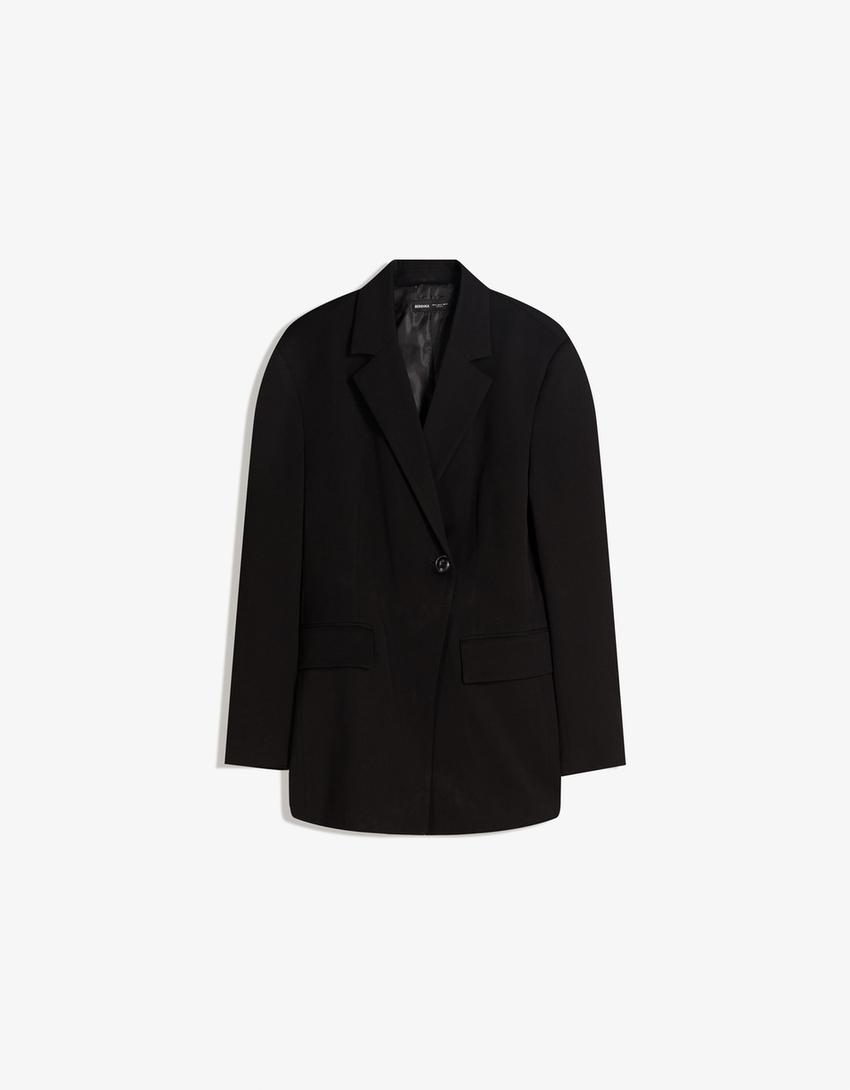 Blazer bouton latéral-Noir