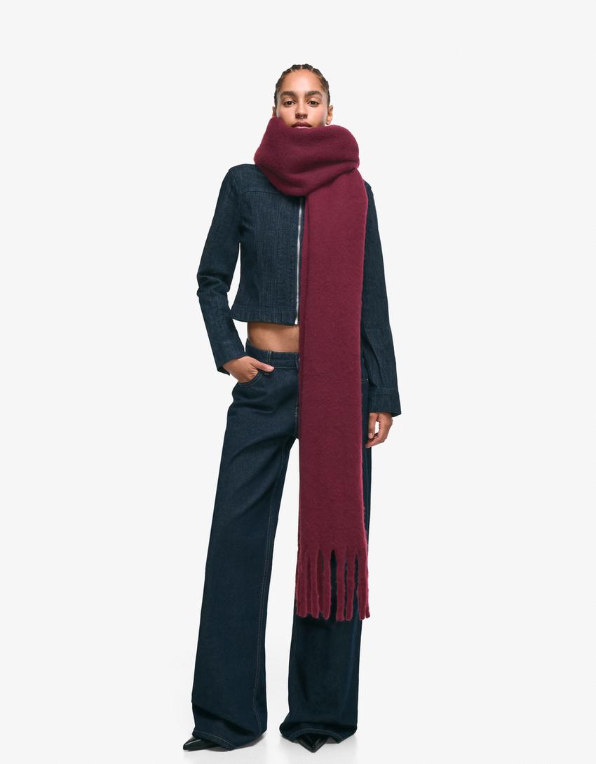 Solid-colored scarf-Maroon