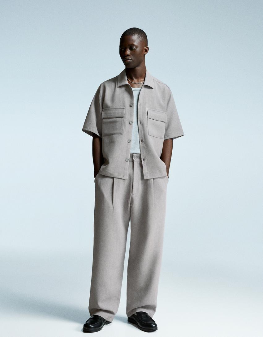 Super baggy tailored trousers-Grey