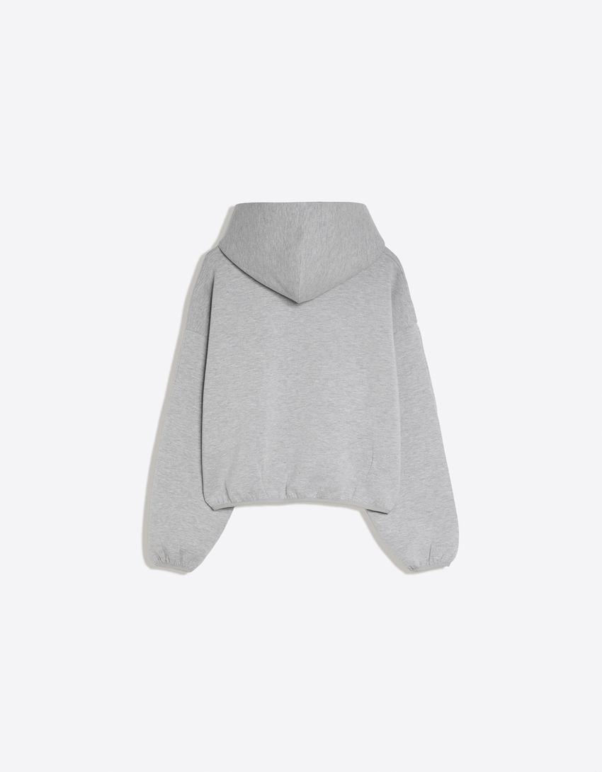 Scuba fabric hoodie-Grey