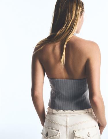 Halter waistcoat with clasps — Grey 2