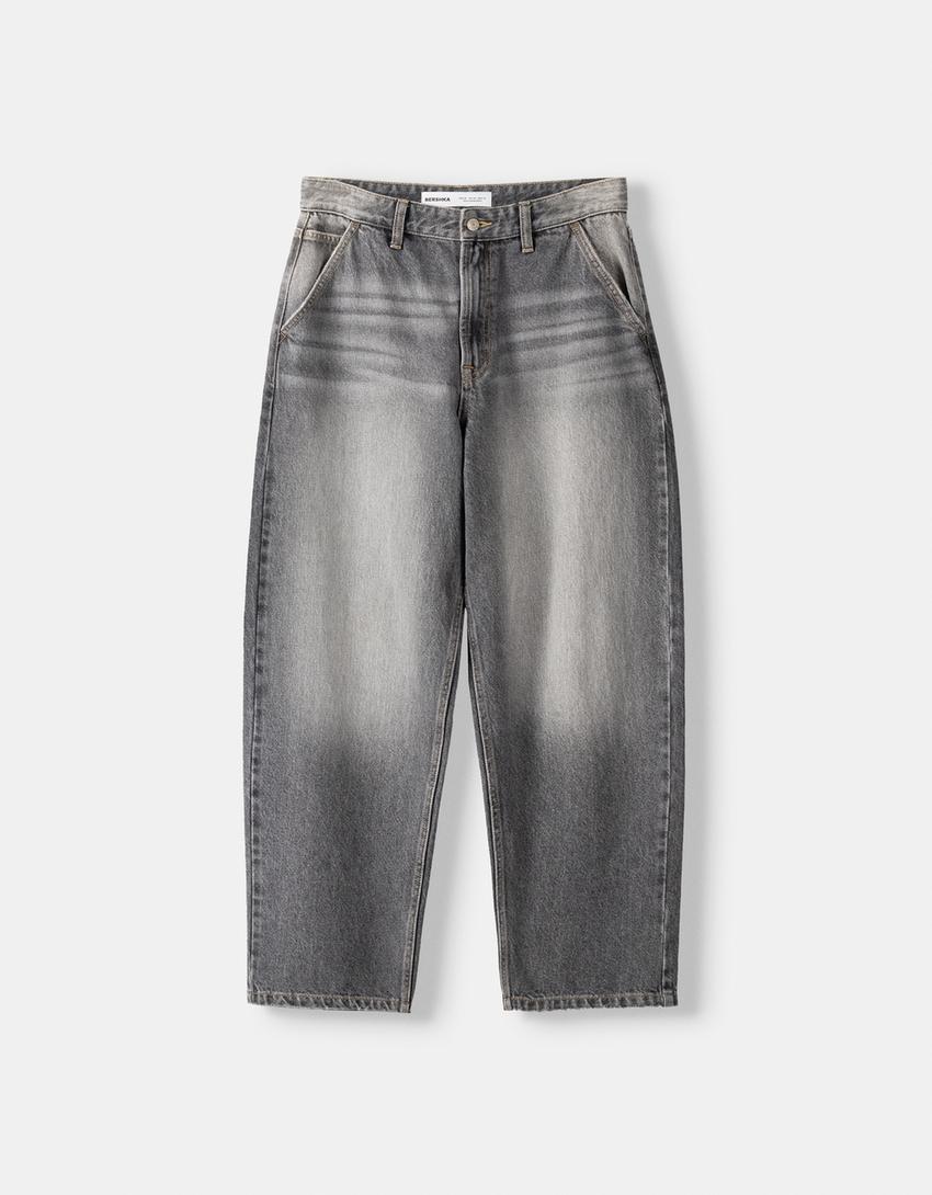 Jean skater fit effet délavé-Gris foncé-4