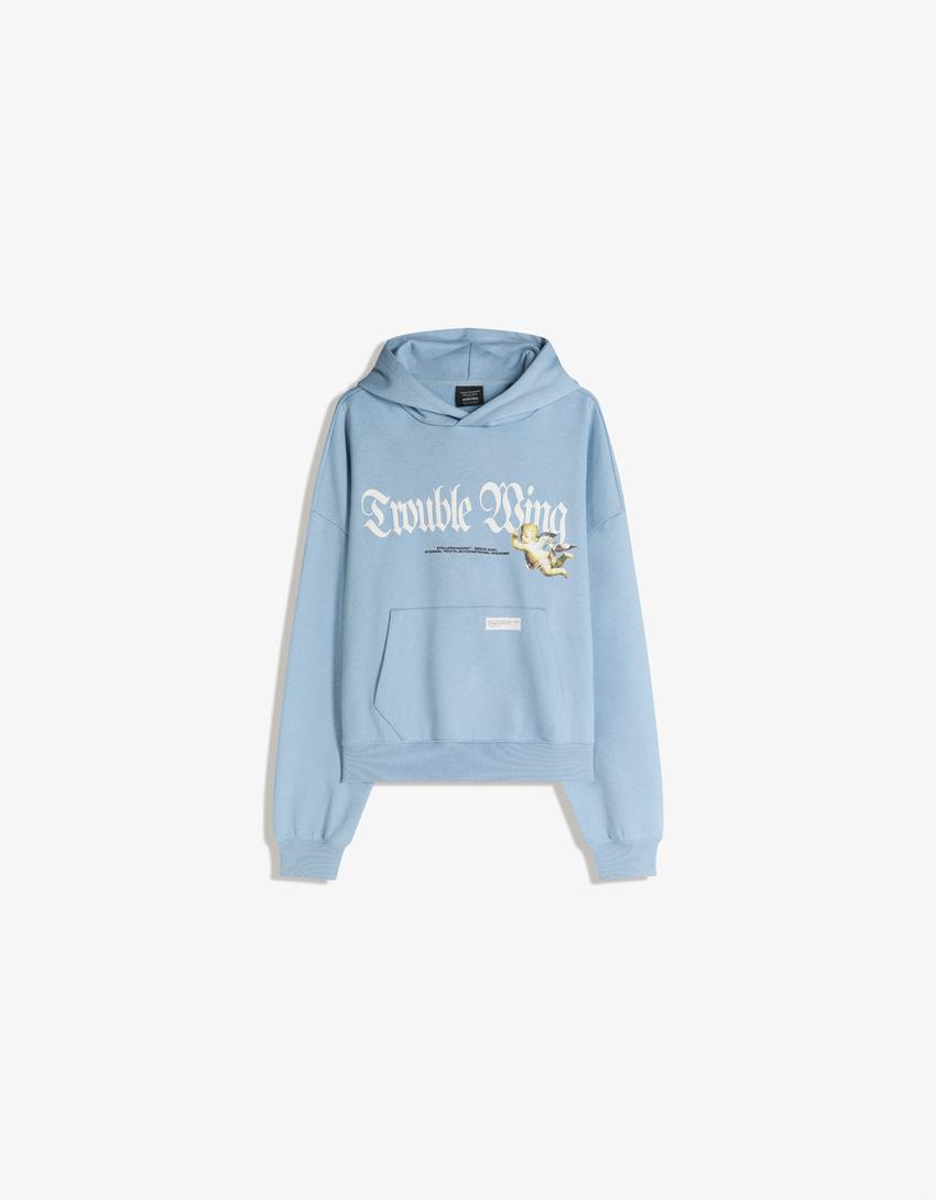 Sweatshirt Saint Margaret of Cortona Boxy fit estampada-Azul claro