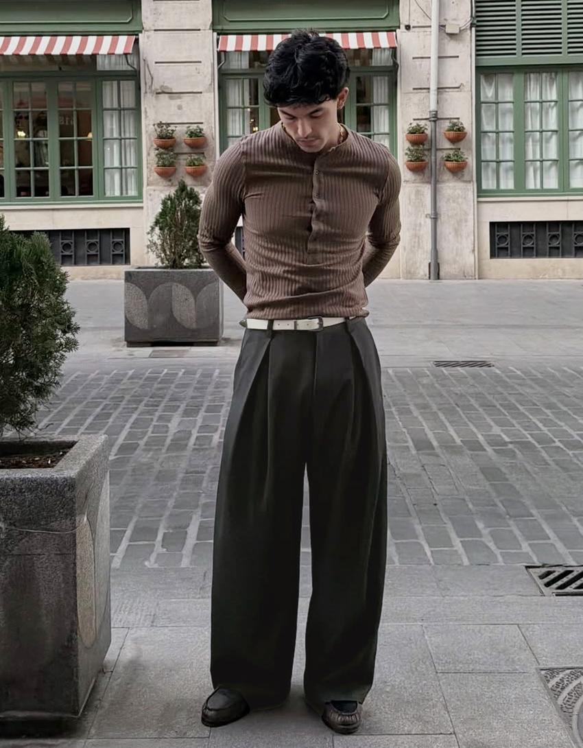 Super baggy trousers-Dark grey