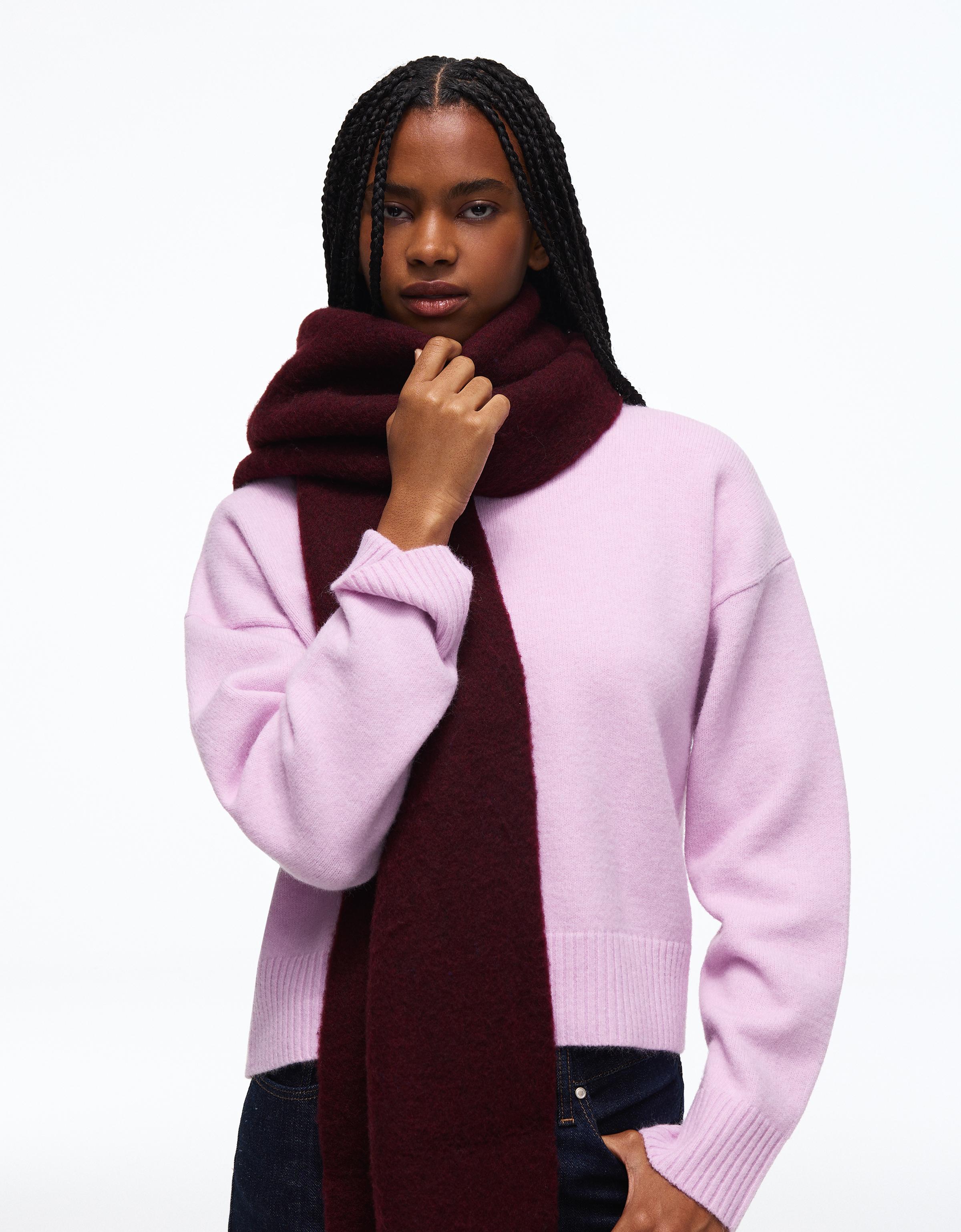 Chunky fringed scarf — Maroon