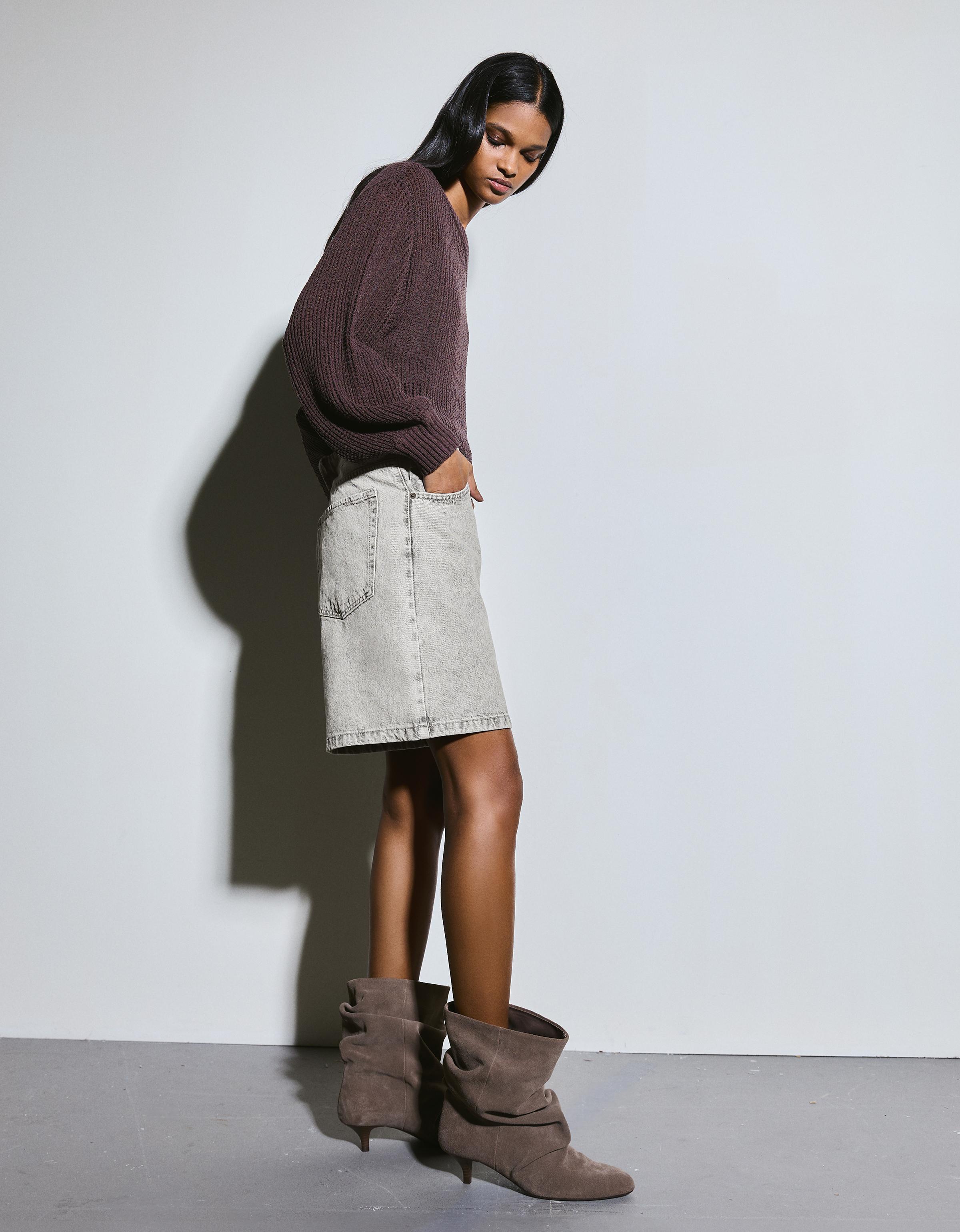 Baggy fit denim şort - Görsel 10