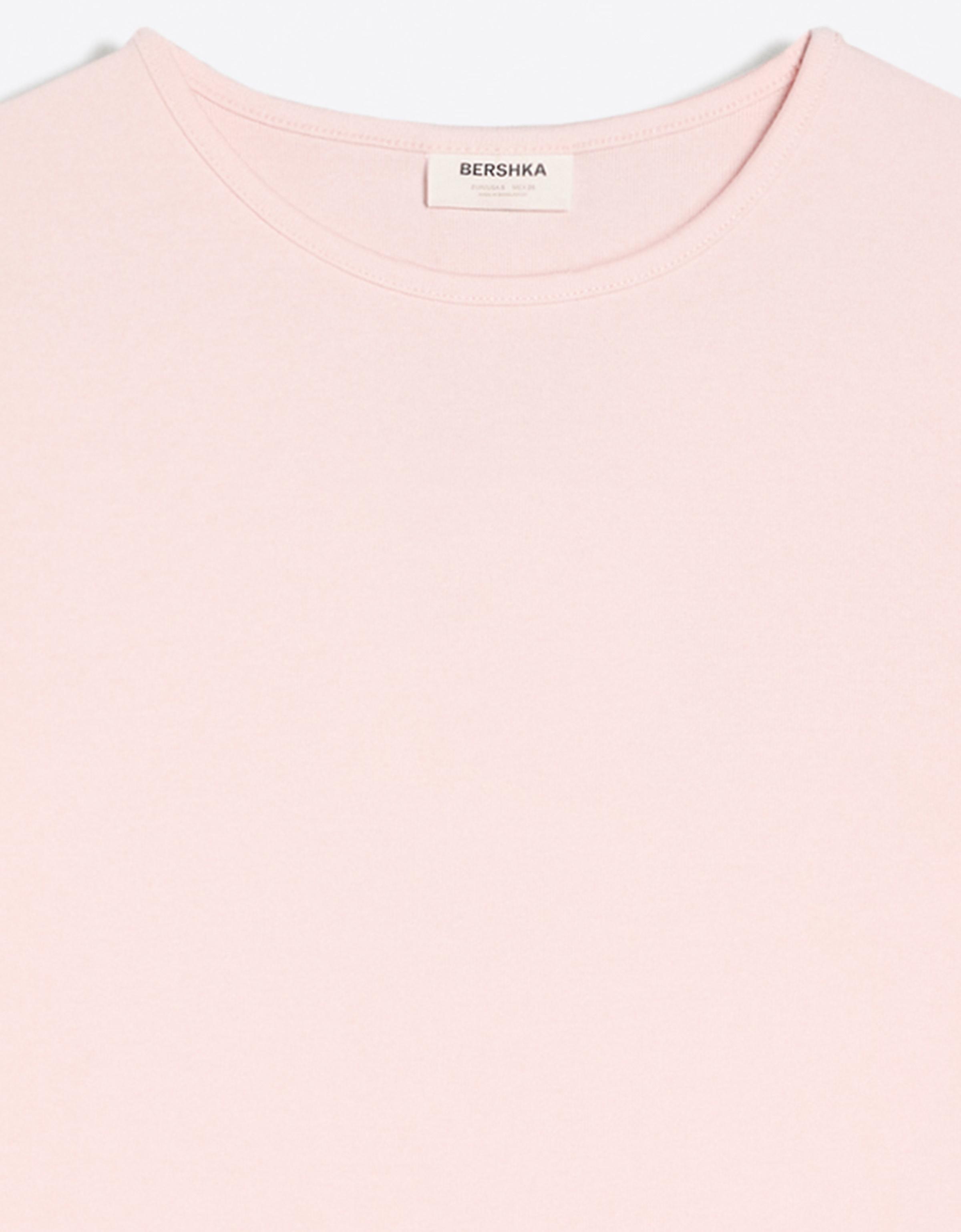 Round neck long-sleeve T-shirt — Pink