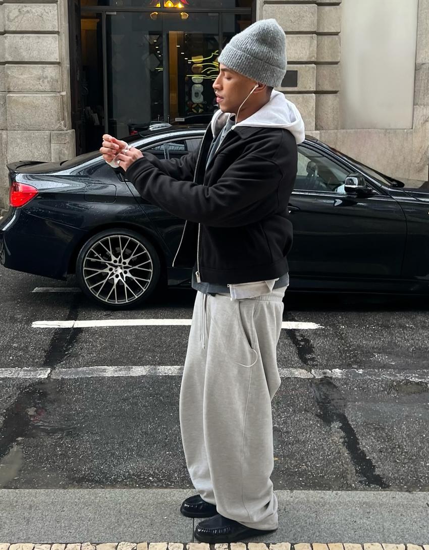 Pantaloni balloon fit-Grigio