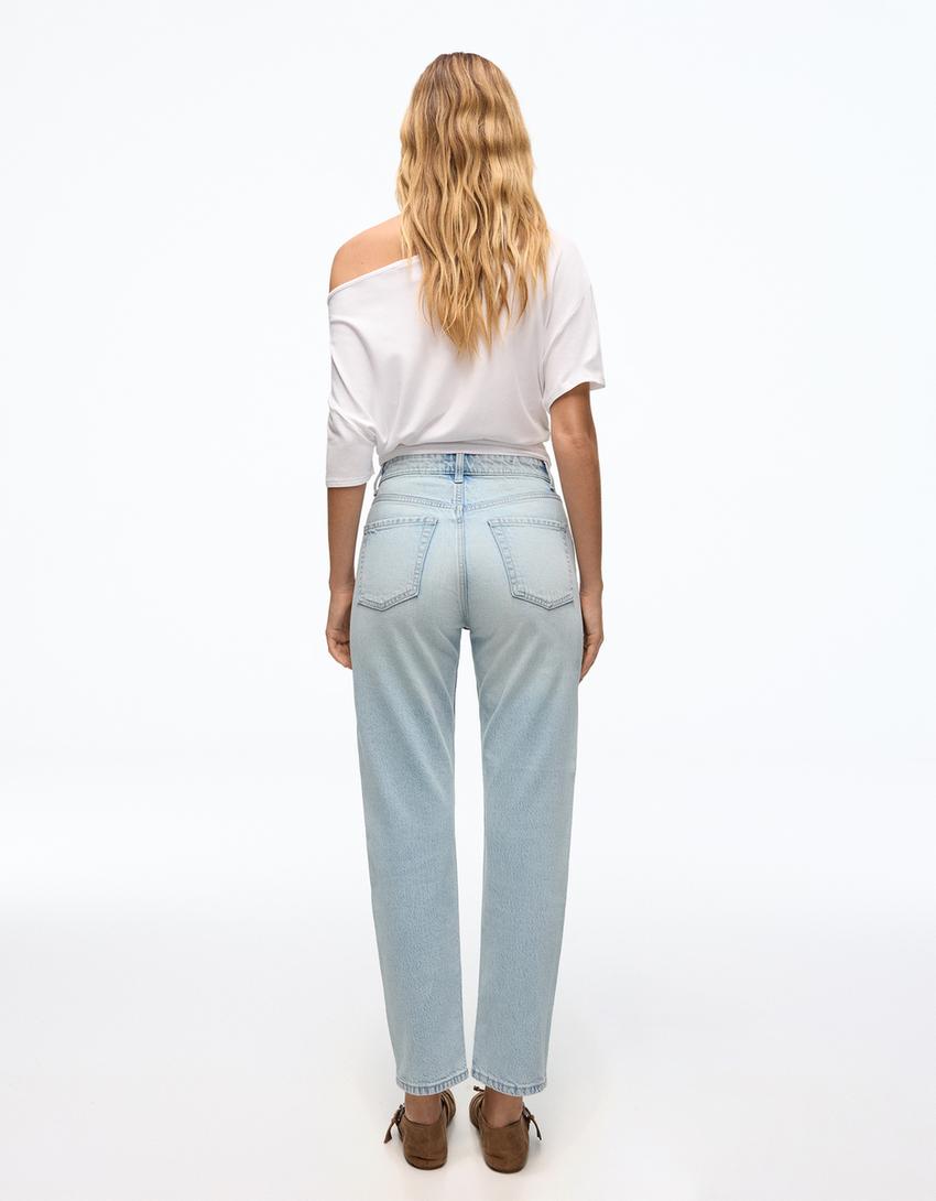 Jeans mom-Azul claro