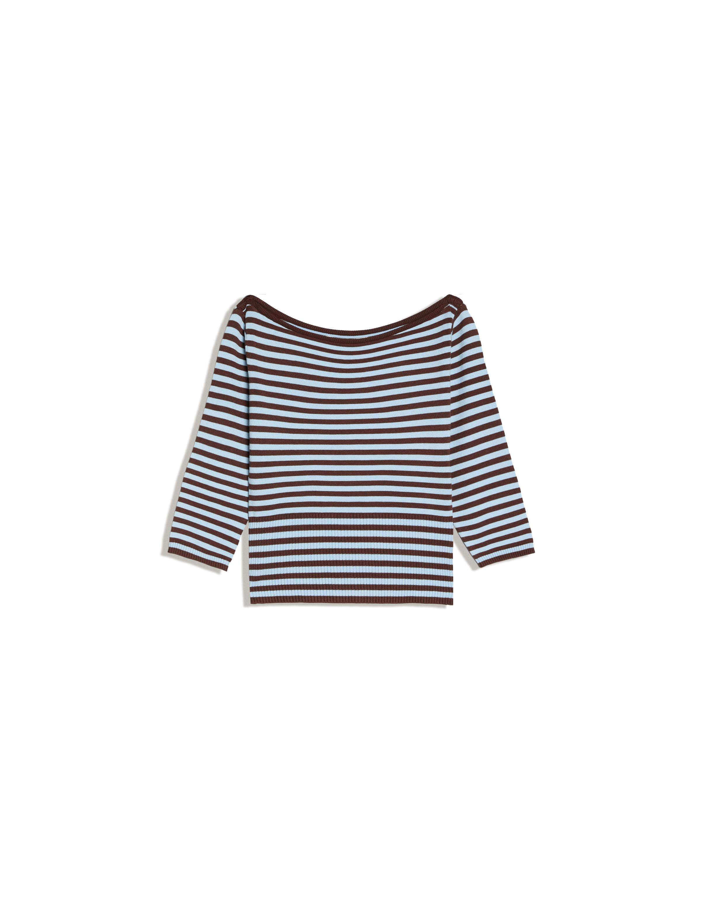 Boat neck jumper — Brown