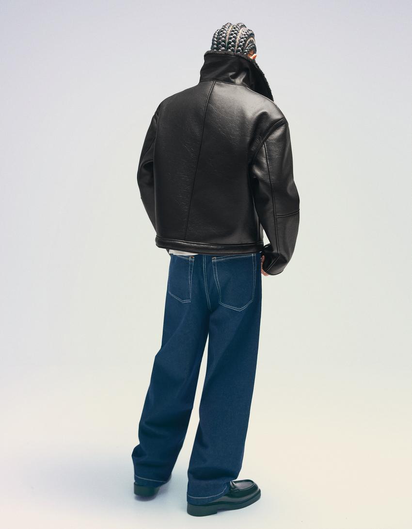 Blouson similicuir-Noir