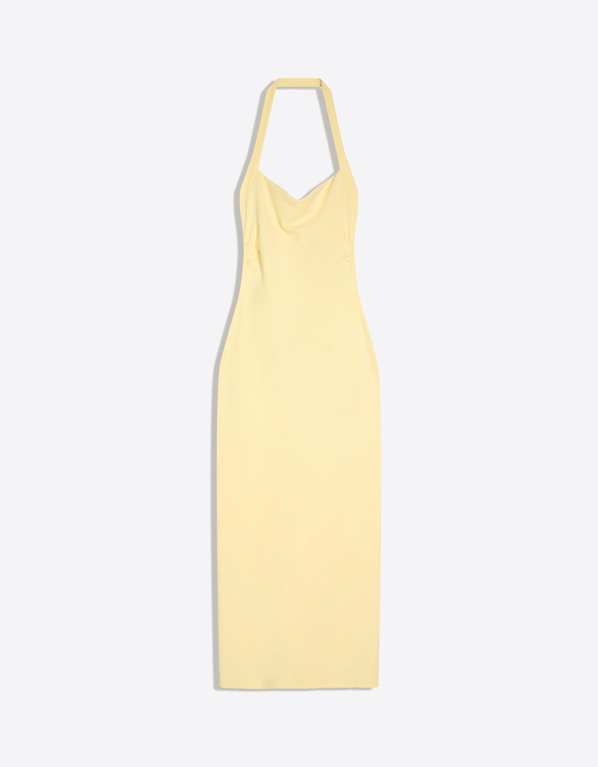 Halterneck midi dress — Yellow