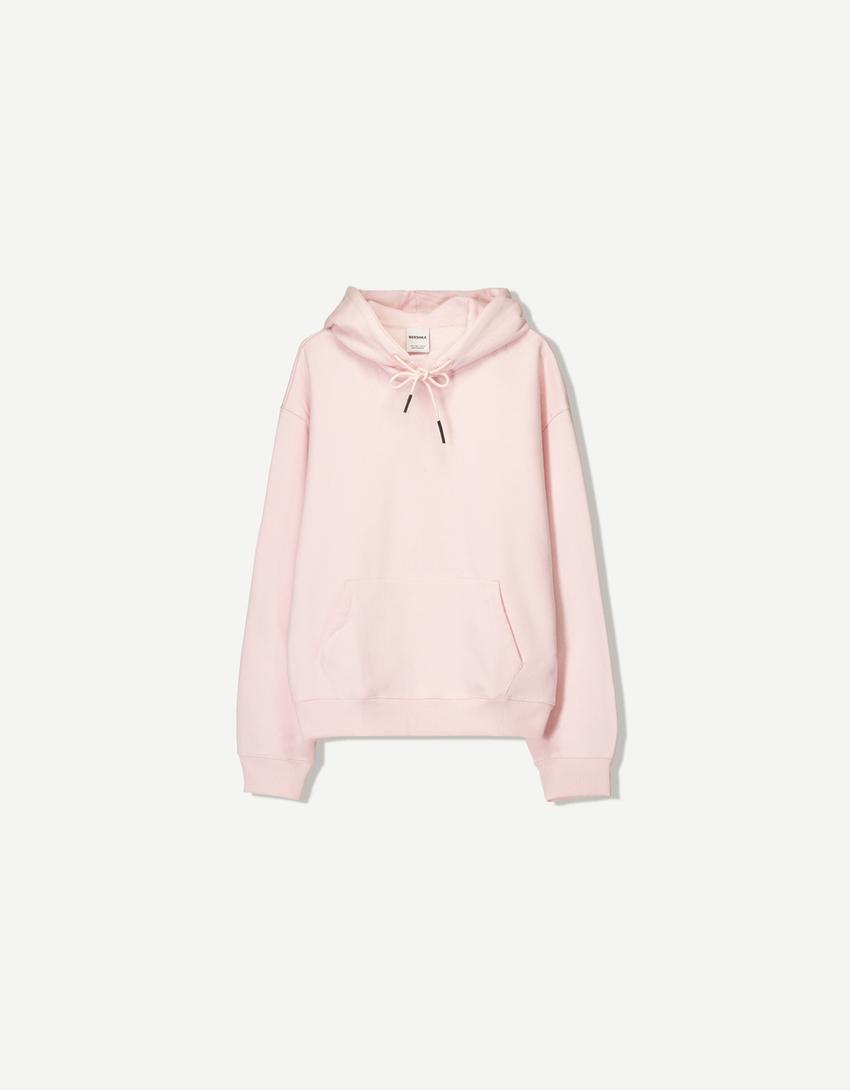 Kapüşonlu sweatshirt-Pembe-5