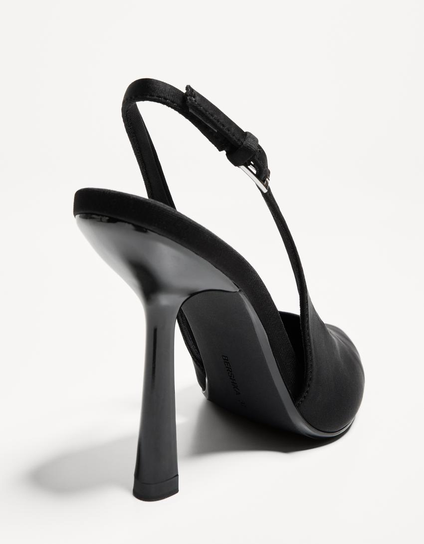 Højhælede slingback-sko-SORT