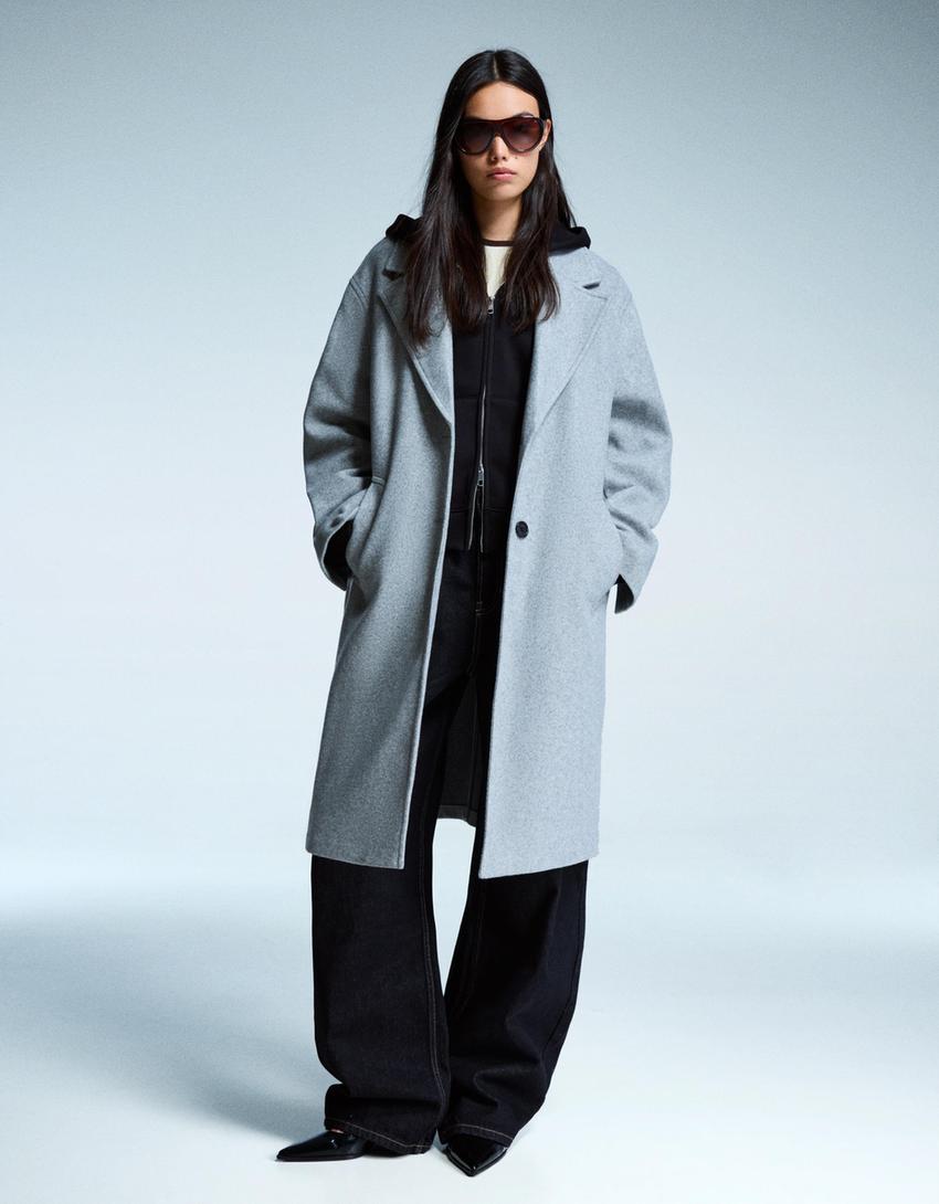 Long soft coat-Grey-0