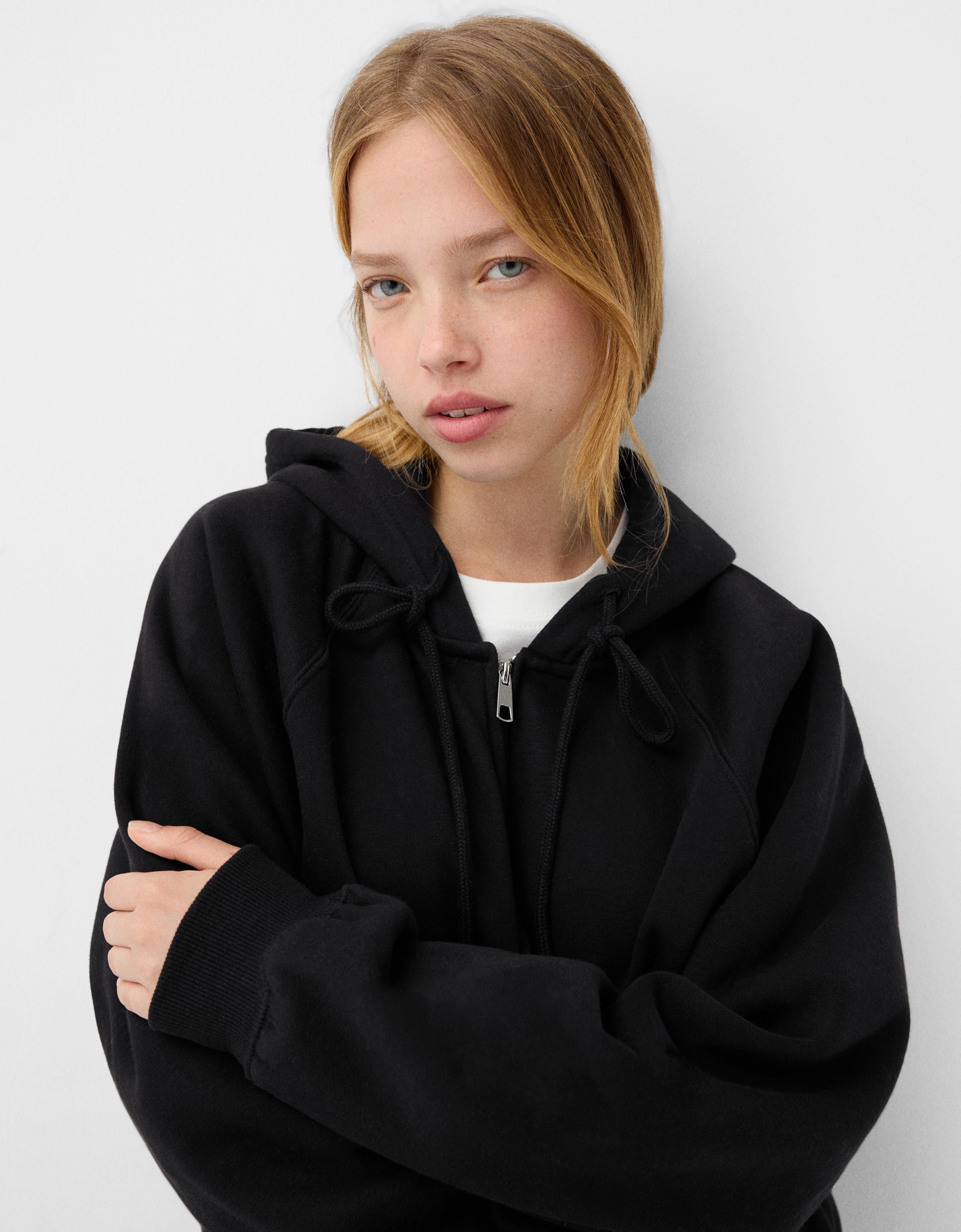 Bershka zip front sweat best sale