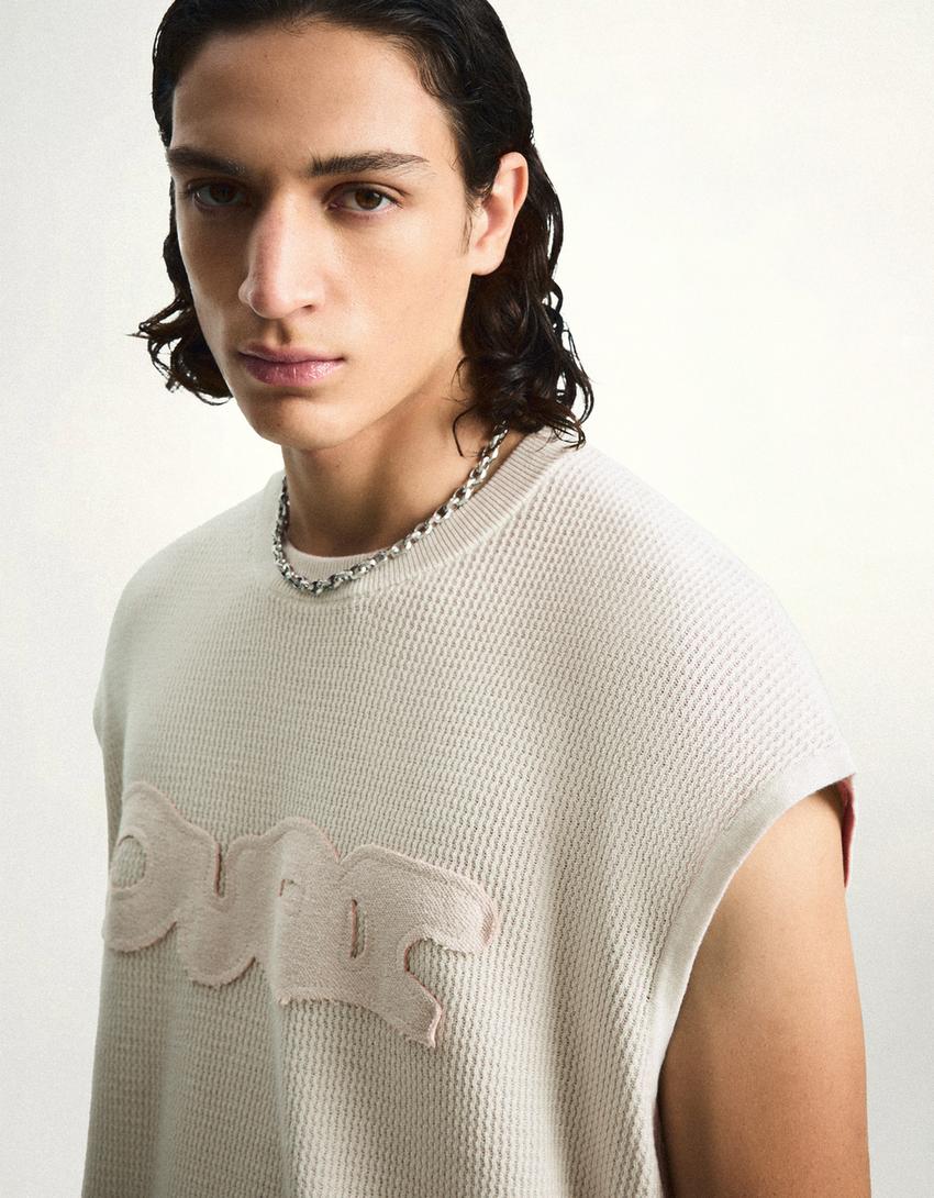 Worker patch T-shirt-Beige