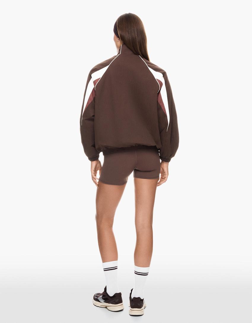 Sudadera cremallera ligera-Marrón