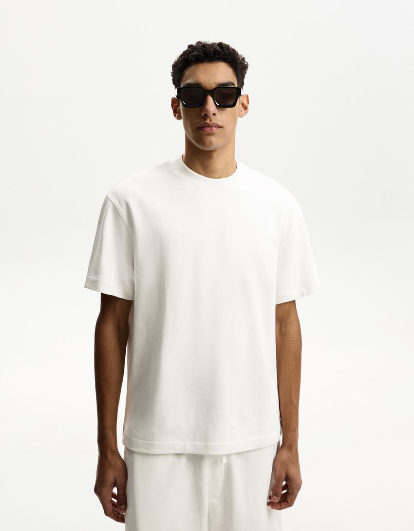 Ensemble T-shirt et bermuda-Blanc-3
