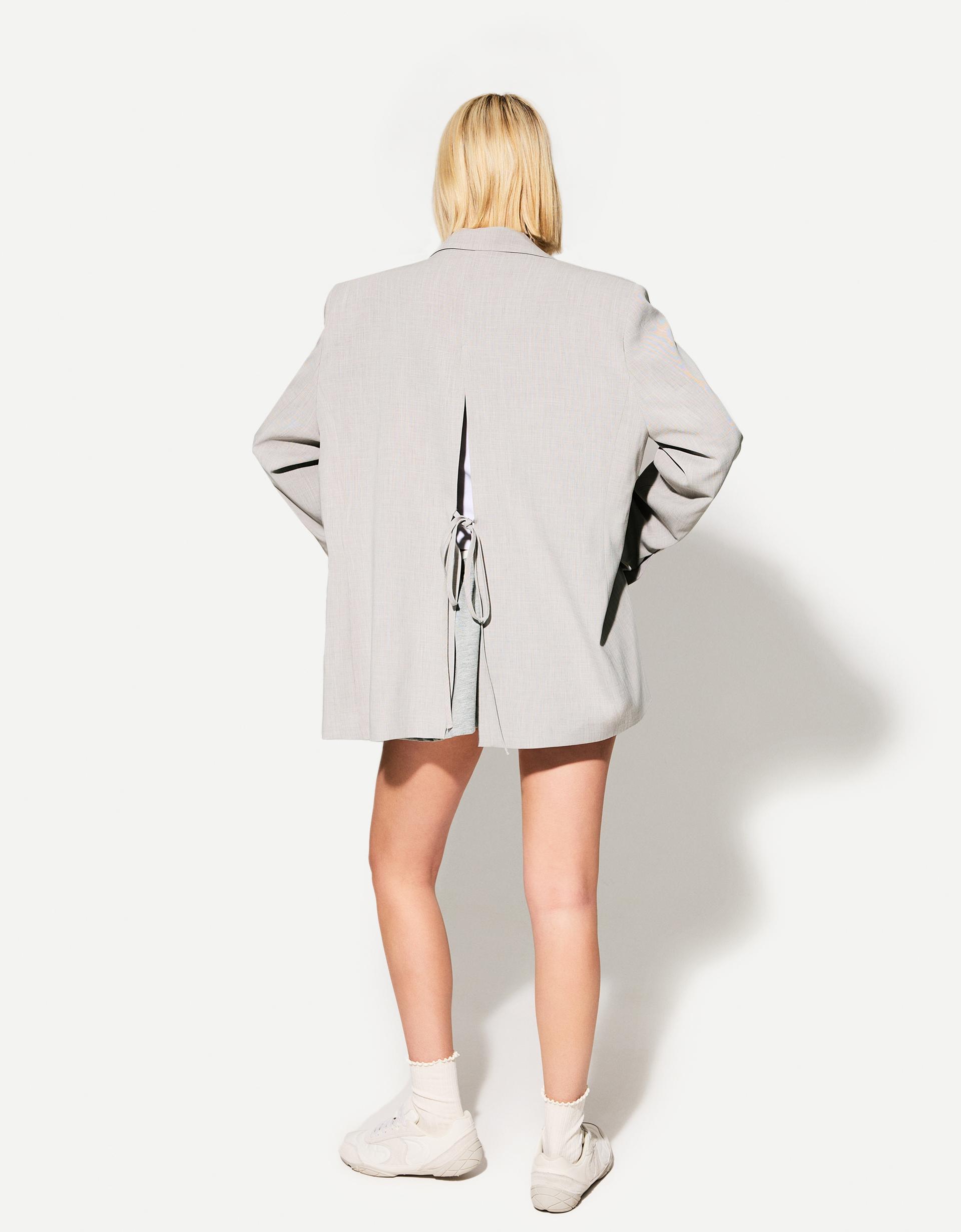 Blazer Oversize Americanas Mujer Bershka Blazer Tiras Espalda