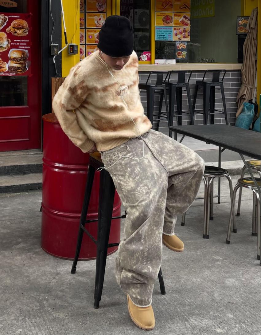 Pantalon superbaggy imprimé-Multicouleur