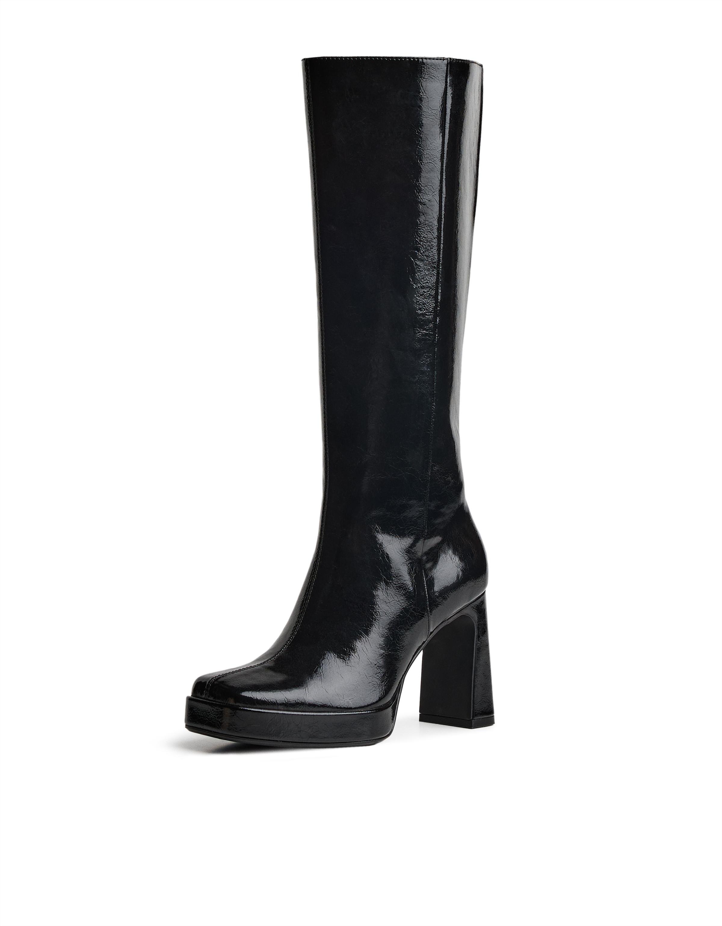 Platform heel boots — BLACK