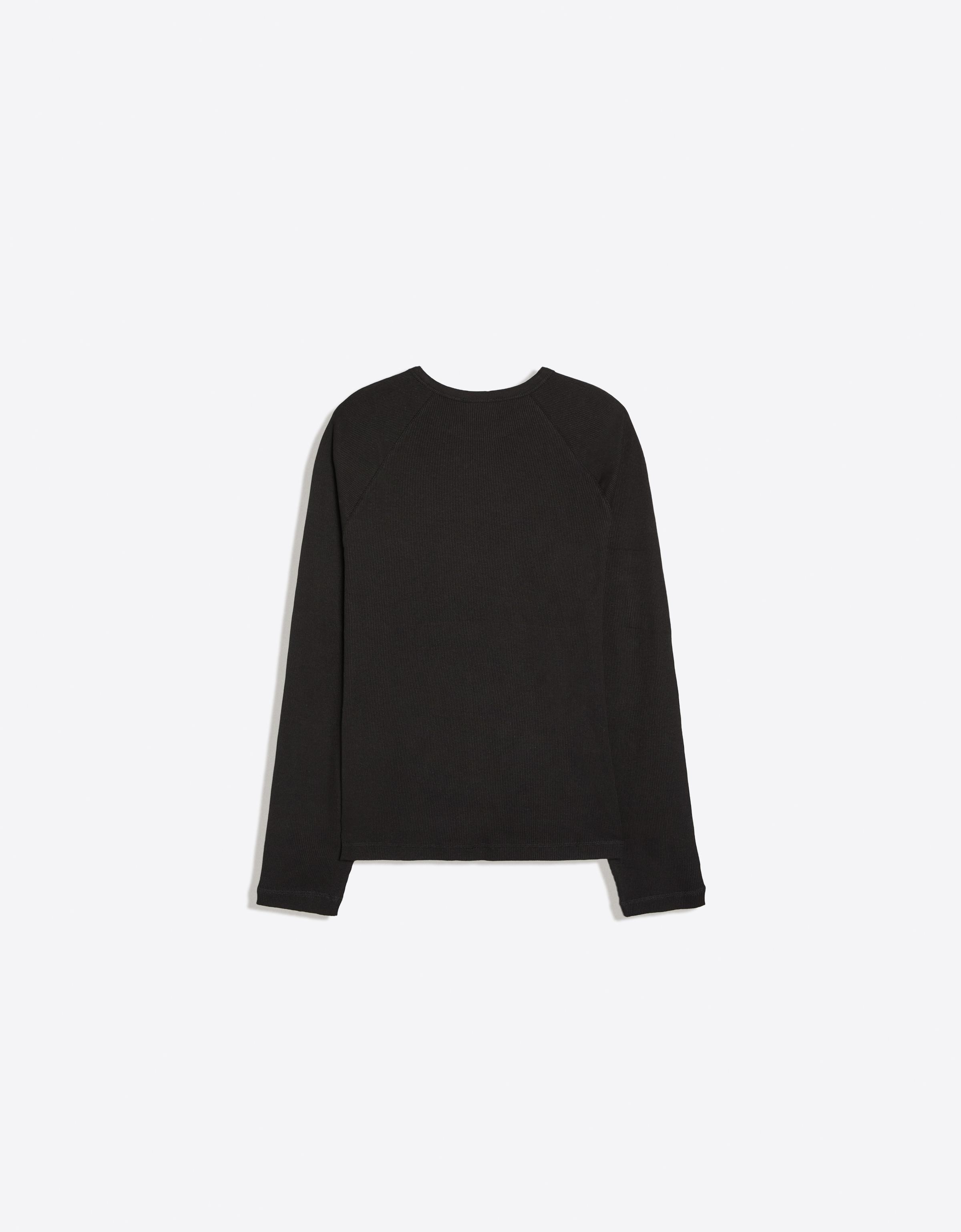 Slim-fit long-sleeved T-shirt — Black
