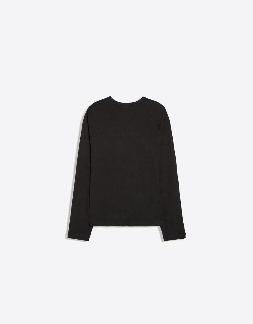 Camiseta manga larga slim-Negro
