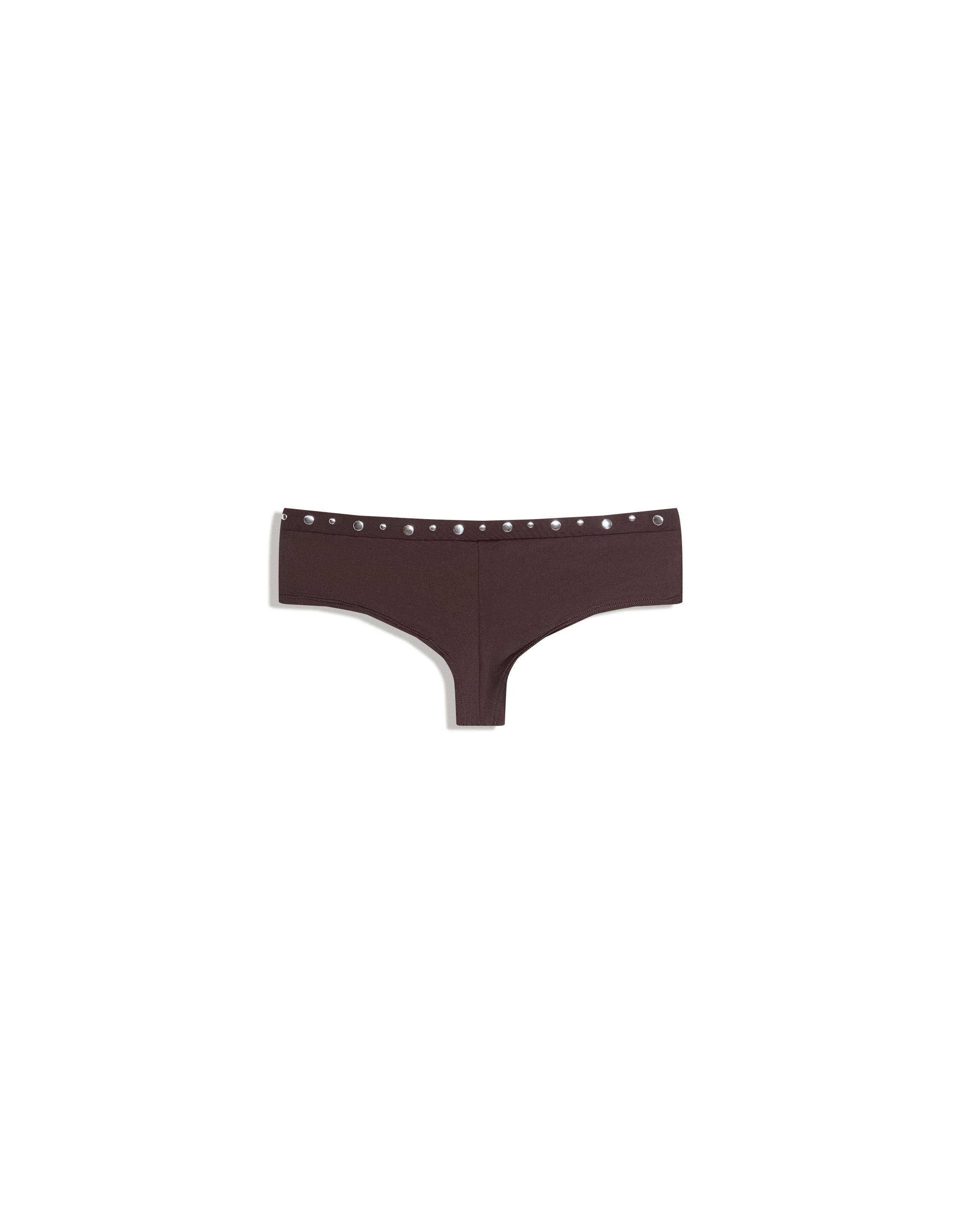 Studded culotte bikini briefs — Brown