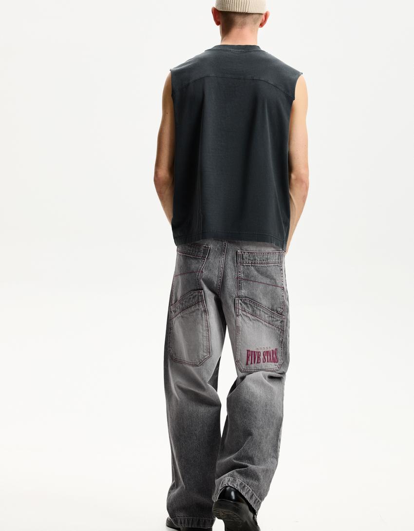 Super baggy jeans-Grey-1