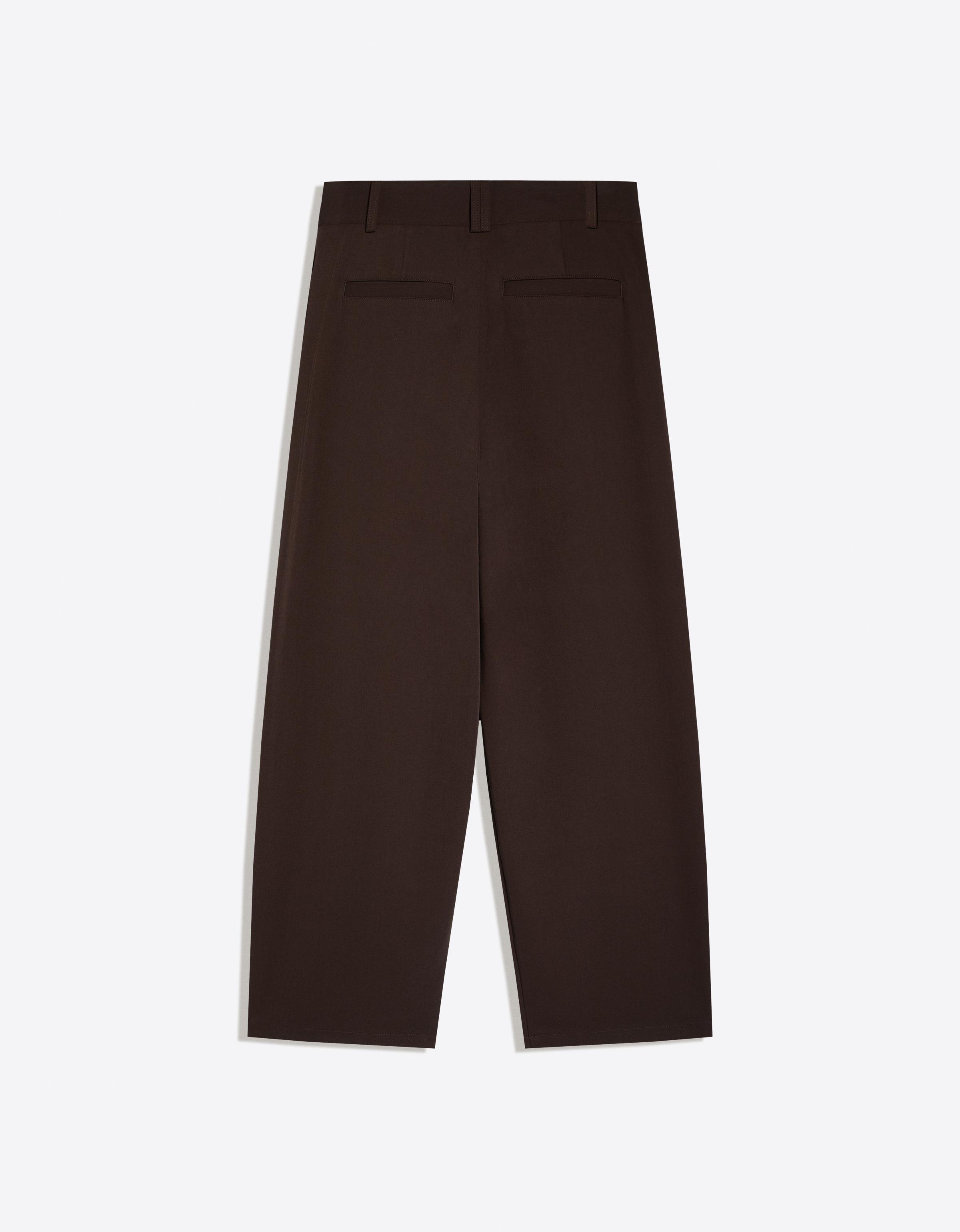 Pleated baggy trousers — Brown