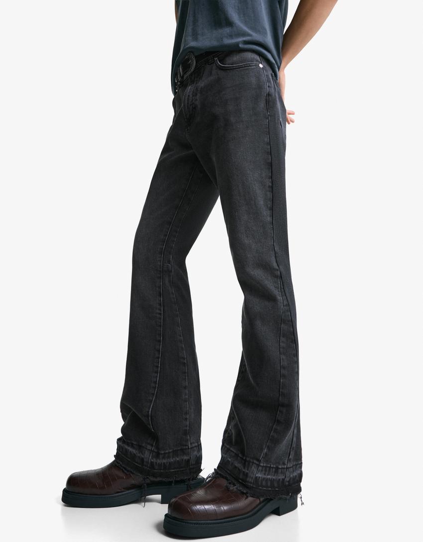 Comfort flared jeans-Zwart