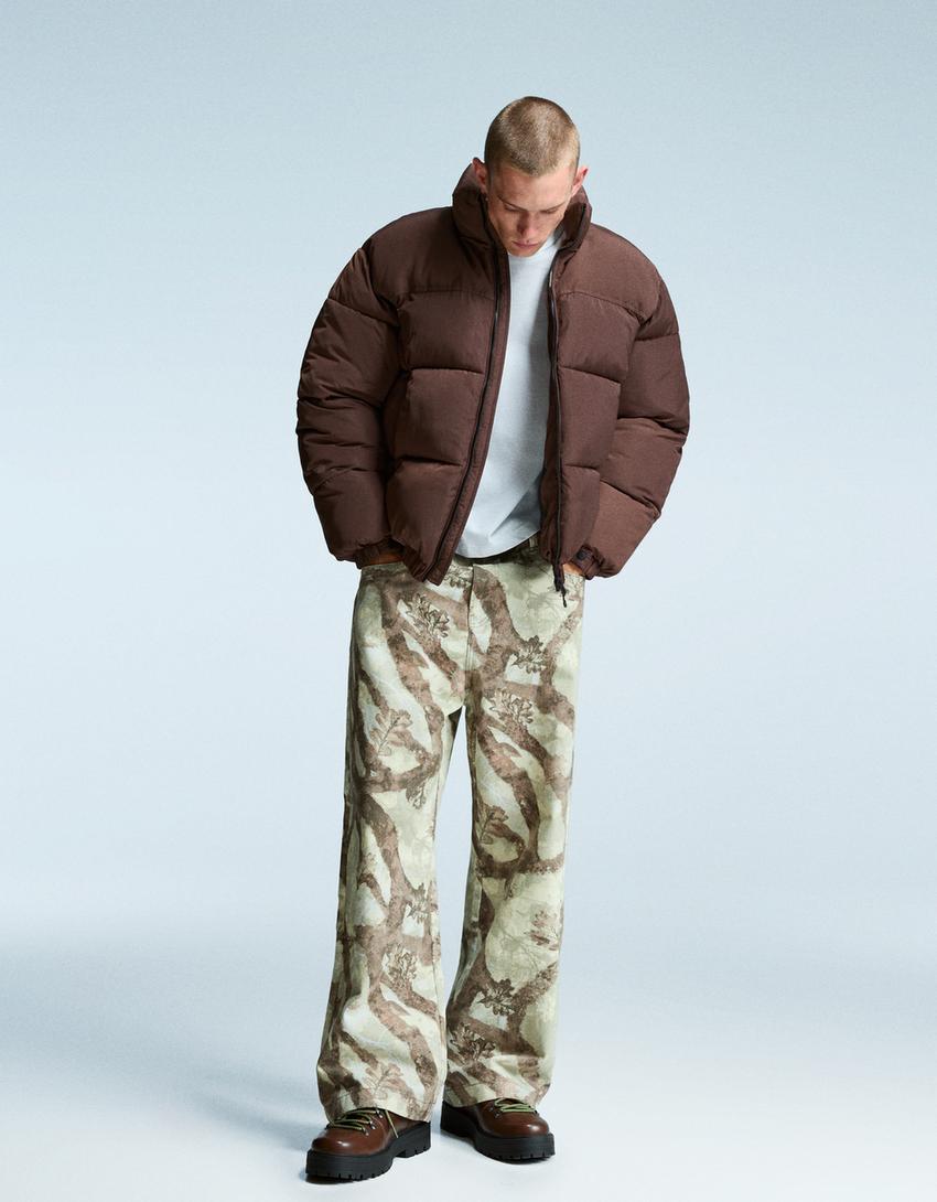 Technical puffer jacket-Brown-4