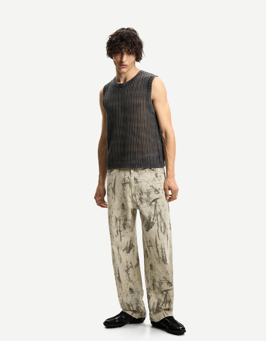 Baggy printed jeans Men Bershka