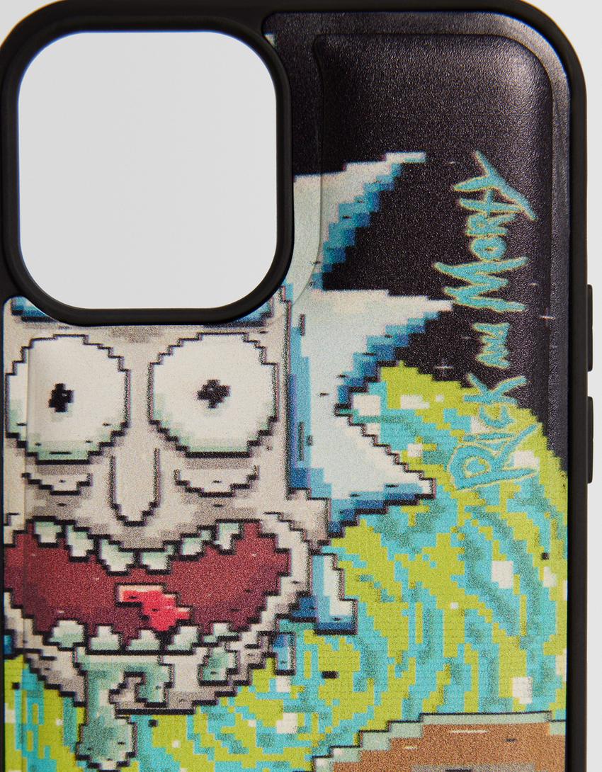 حقيبة هاتف محمول بطبعة ريك ومورتي-أسود-4