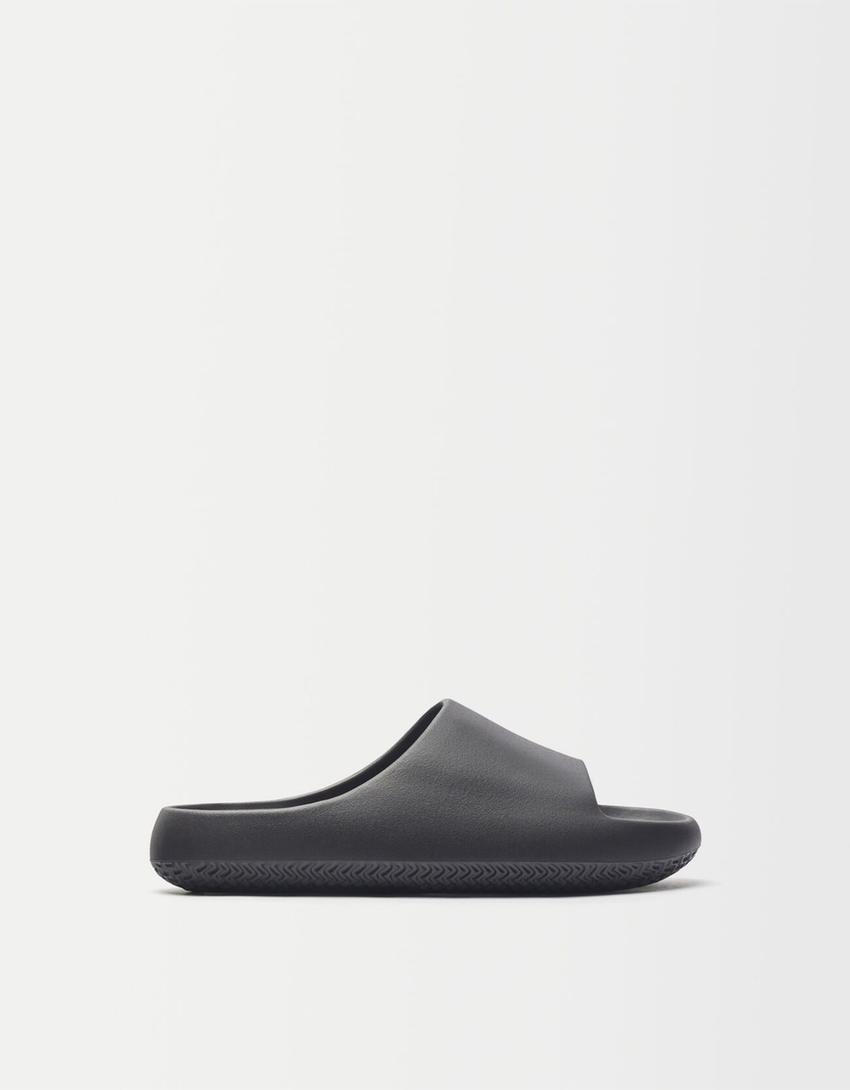 Sandales plates texturées homme-Noir-0