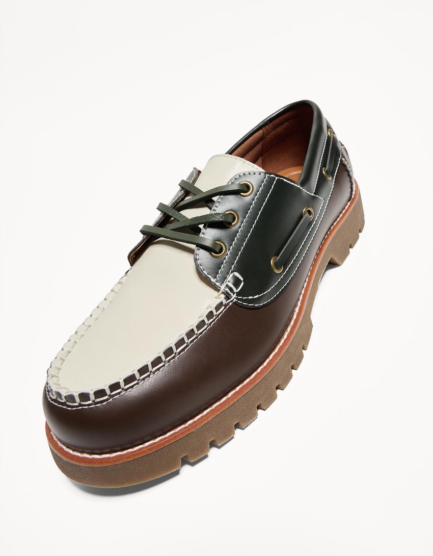 Zapato náutico bordón tricolor-Multicolor