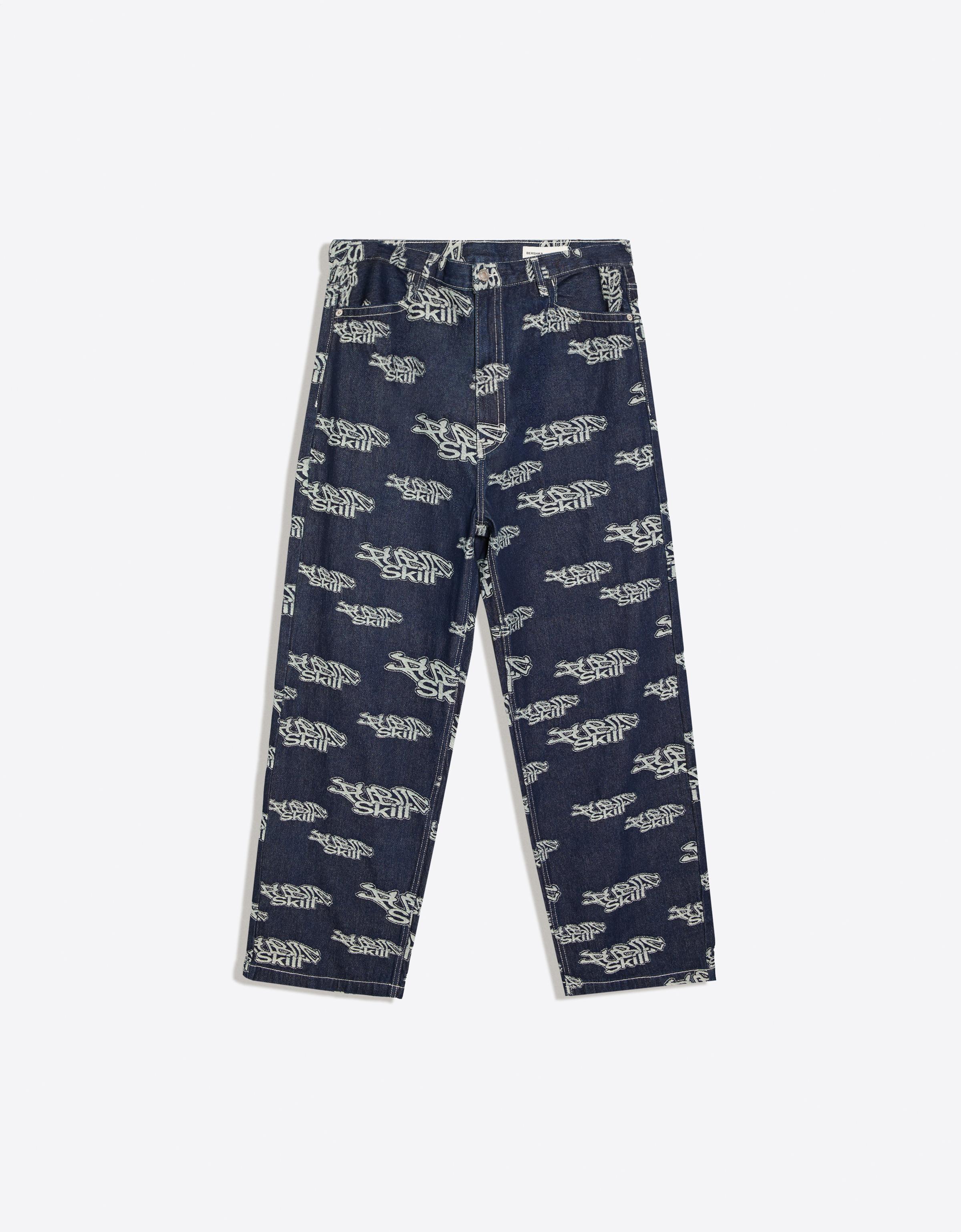 Jacquard trousers — Navy