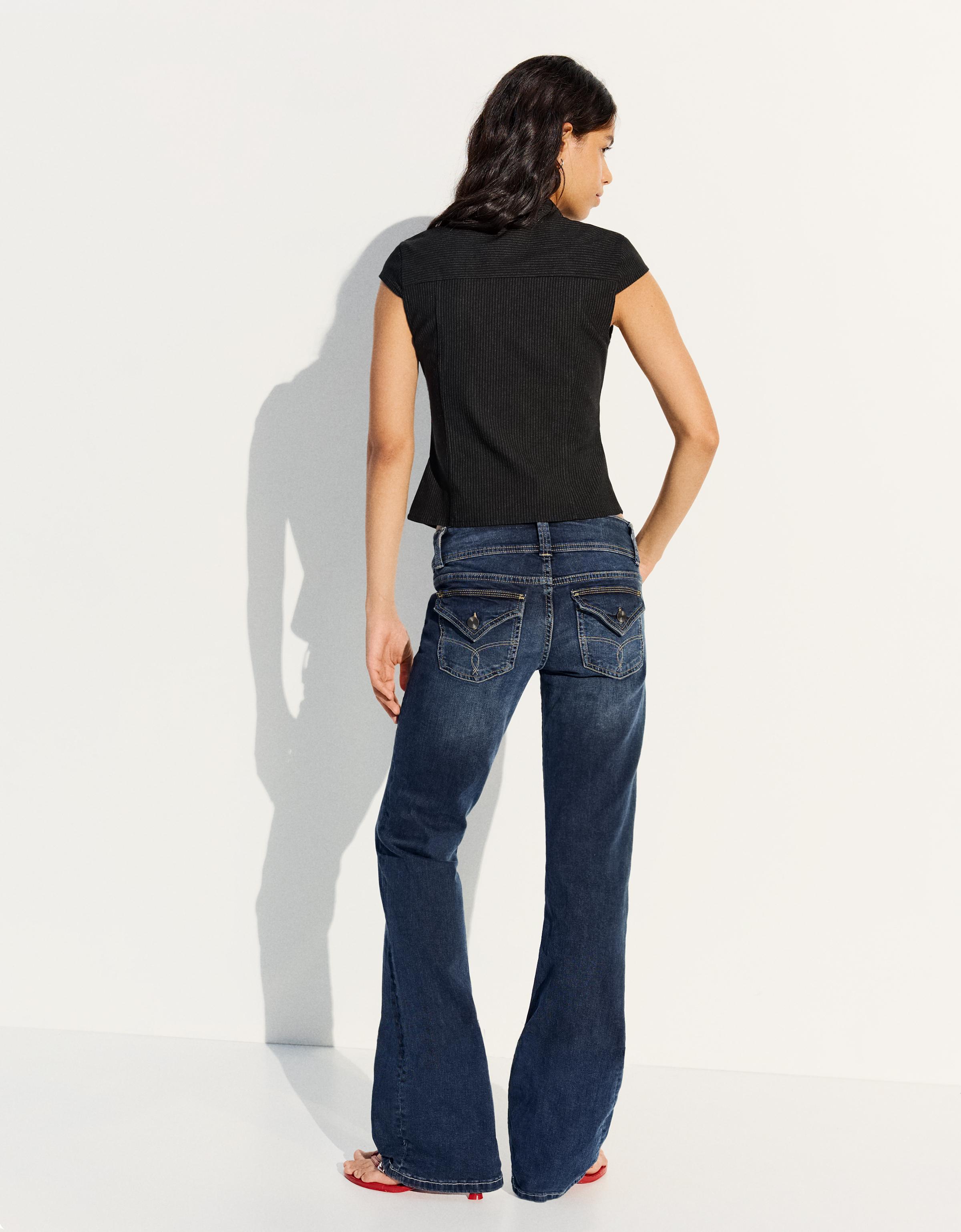Low-rise boot-cut jeans — Navy