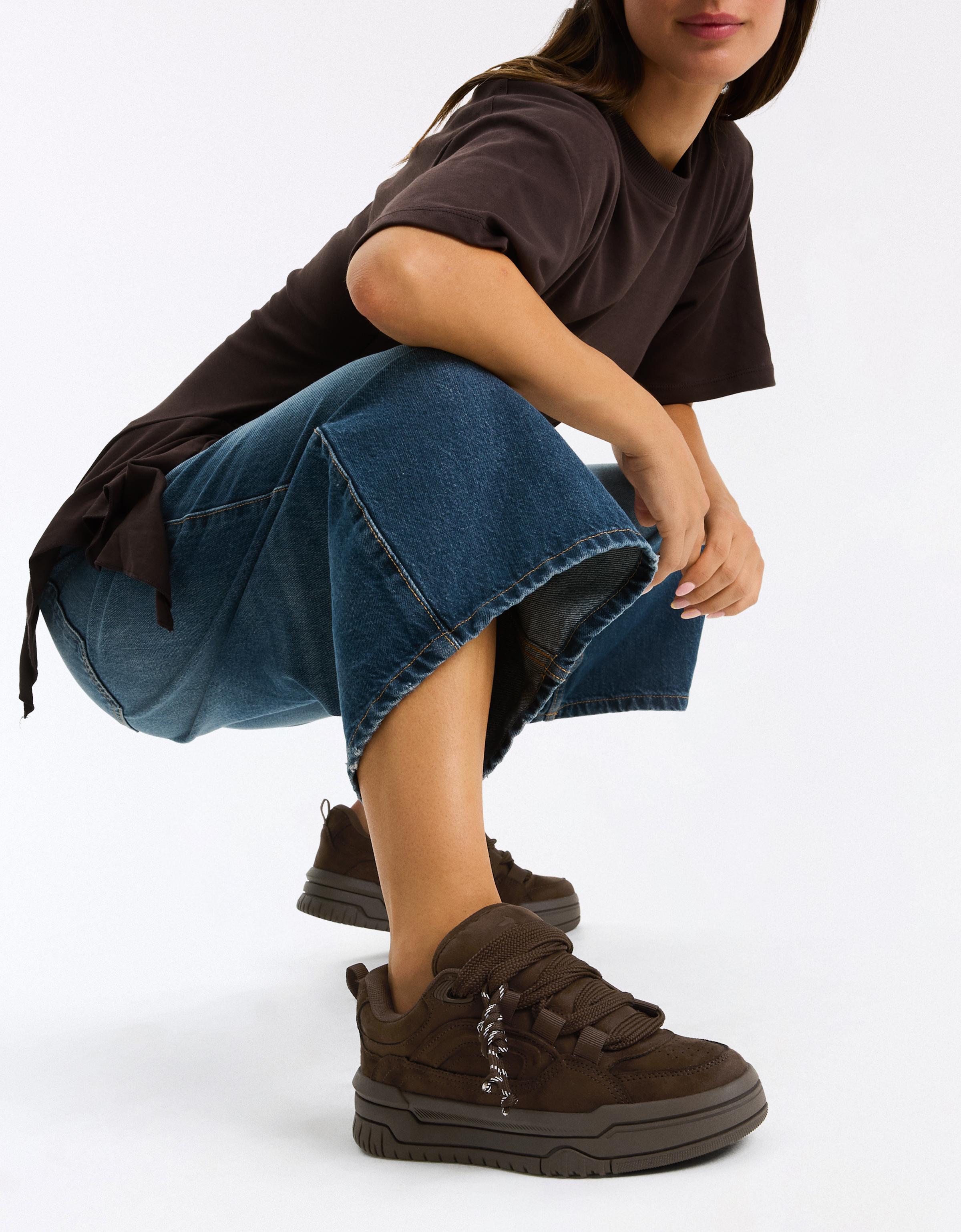 Chunky skate trainers — Brown