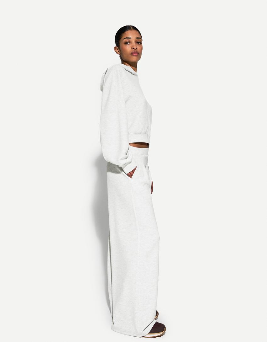 Pantalón wide leg-Gris-0