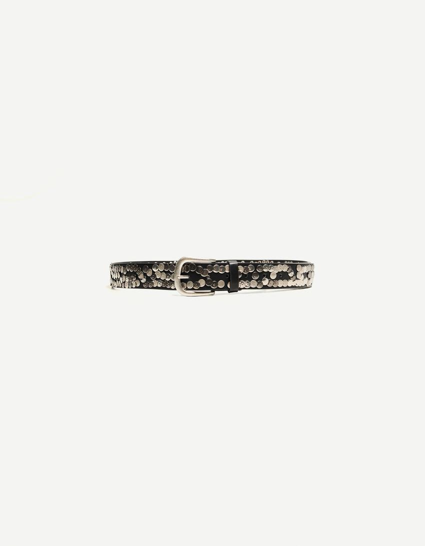 Cinturón ancho tachas-Negro-1