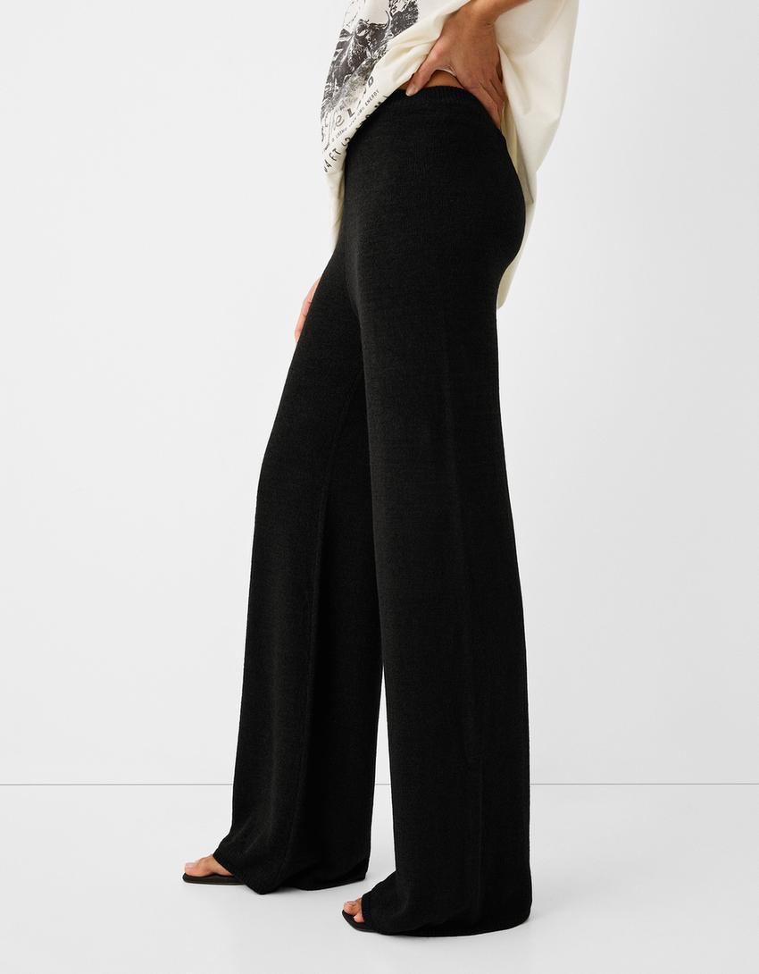 Pantalon flare-Noir-3