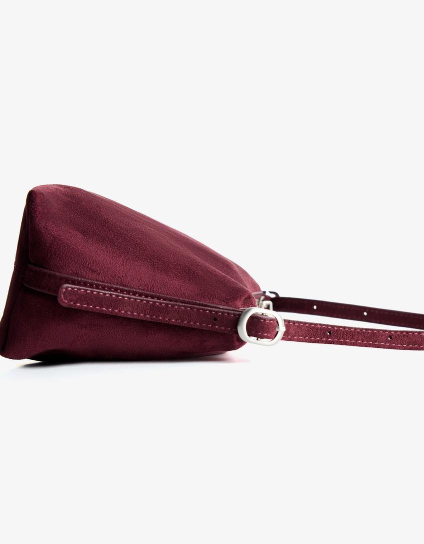 Mini-Tasche in Wildlederoptik-Bordeaux-1