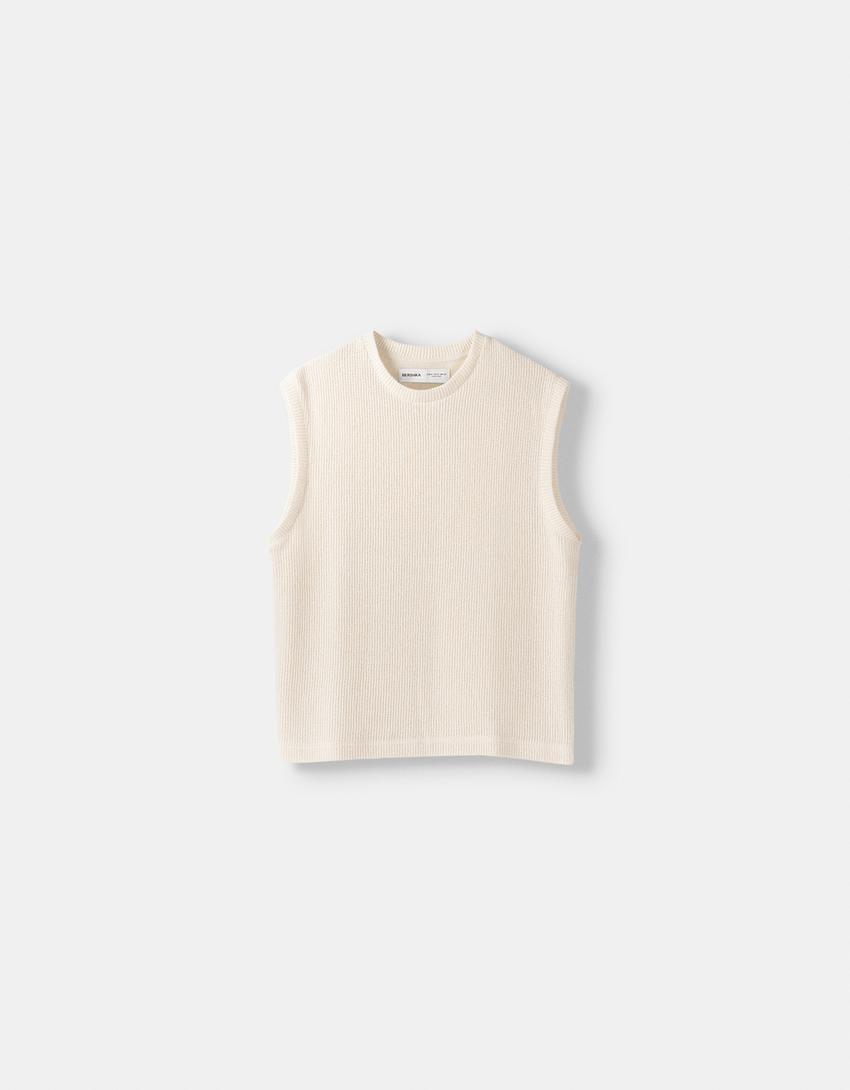 جاكيت فيست ريفي بملمس بارز-كريمي-5