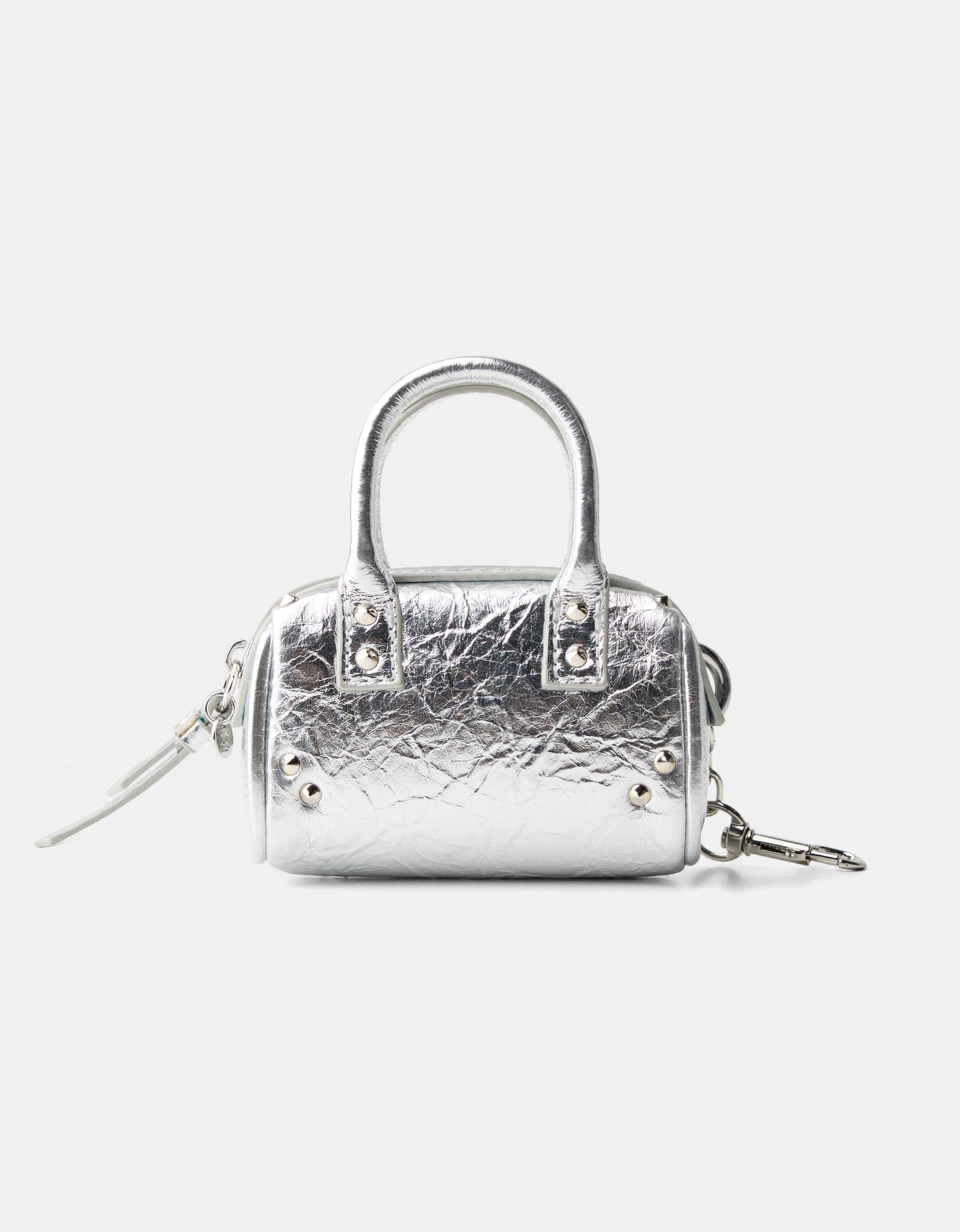 Bershka Mini-Bowlingtasche Mit Schlüsselanhänger Damen Silber günstig online kaufen