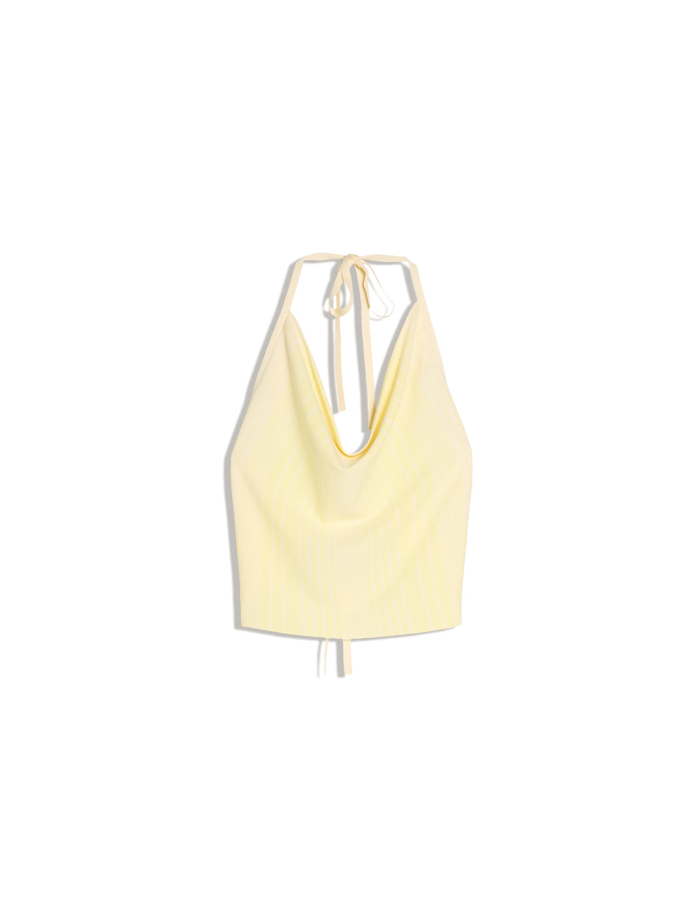 Draped halter top — Yellow