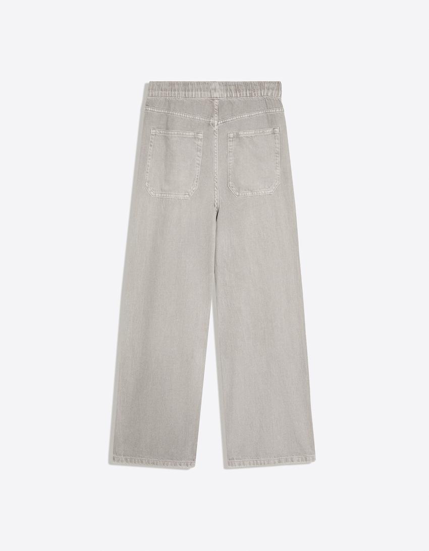 Jeans straight jogger fit-Grigio