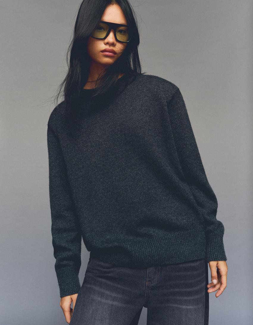 Pull à épaulettes-Gris foncé