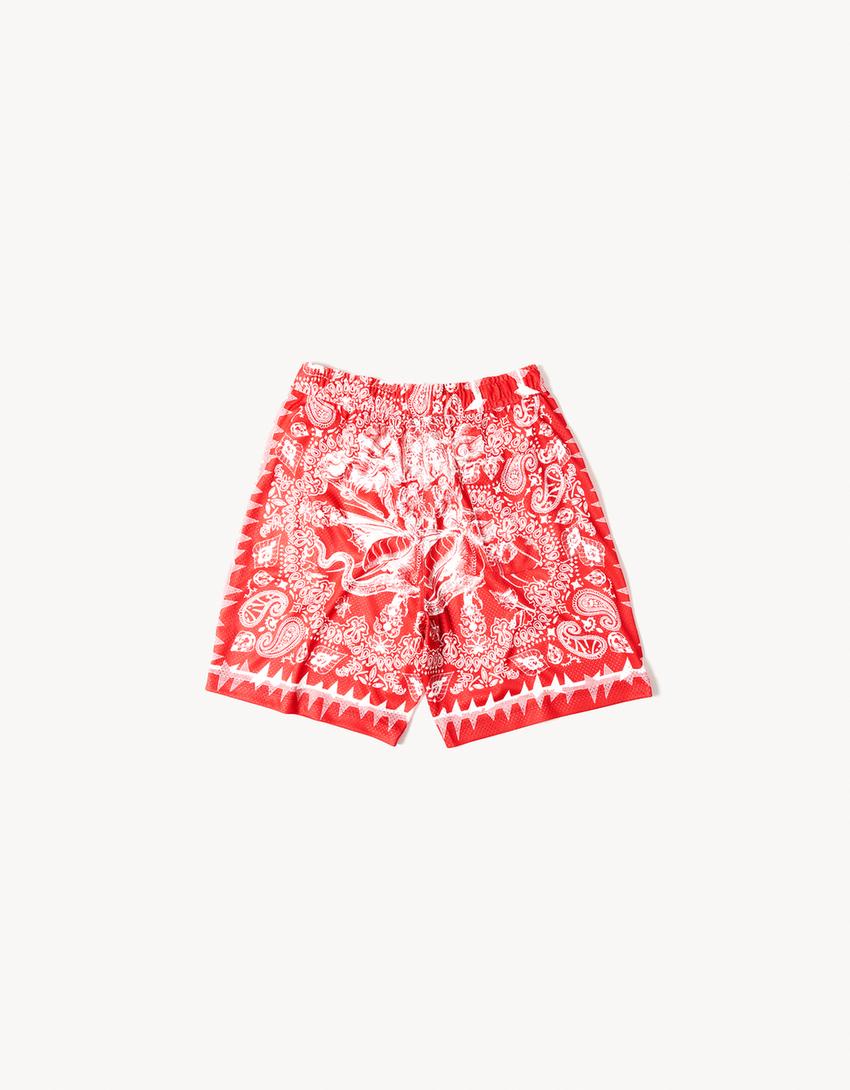 Relaxed fit Bermuda shorts ARIES X BERSHKA-Red